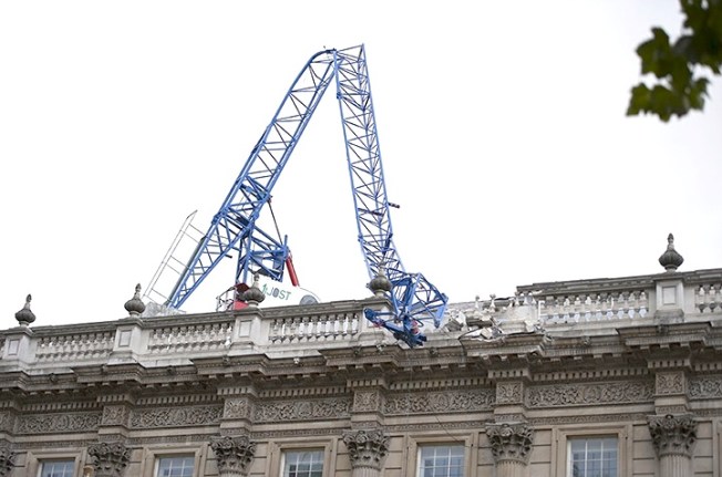 Storm Jude collapsed crane, London
