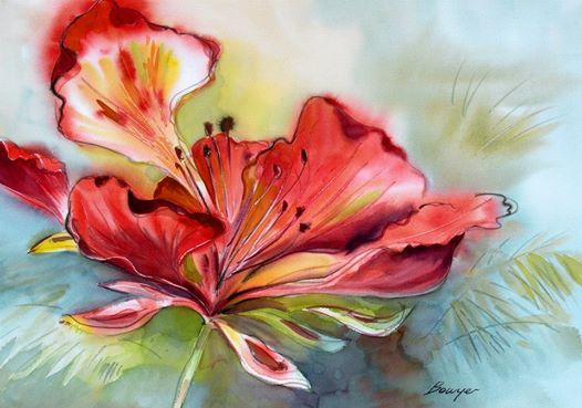 Flamboyant - Brigitte Bowyer Carey - Island Watercolors
