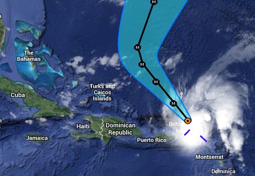 Hurricane Gonzalo Tracking Map  - clip jpg