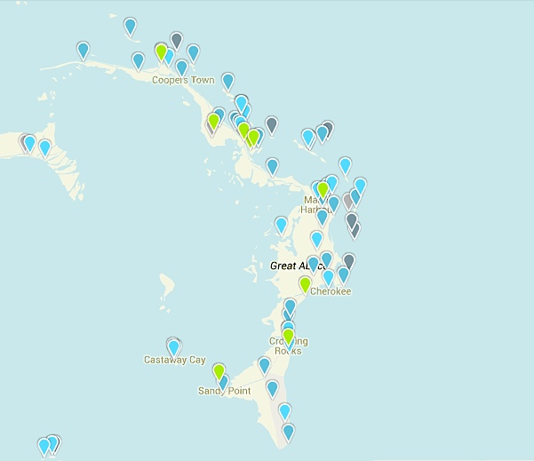 Abaco Birding Hotspots Map (eBird)
