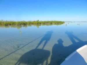 3 men on a skiff, Abaco Marls (Keith Salvesen : Rolling Harbour)