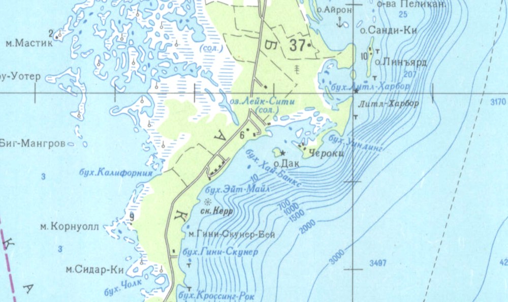 Soviet Russian Military Map of Abaco 1979 Detail 3