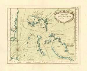 Bellin Map 1764 - Carte des Isles Lucayes