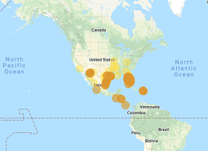 Polydamas (gold-rimmed) Swallowtail Battus Polydamas Range Map