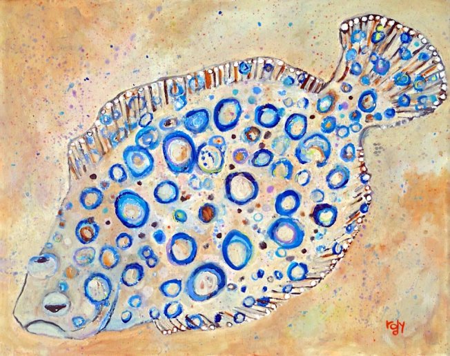 Peacock Flounder (Kim Rody Art))